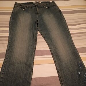 Ladies Distressed Crazy Horse Denim Jeans (18)